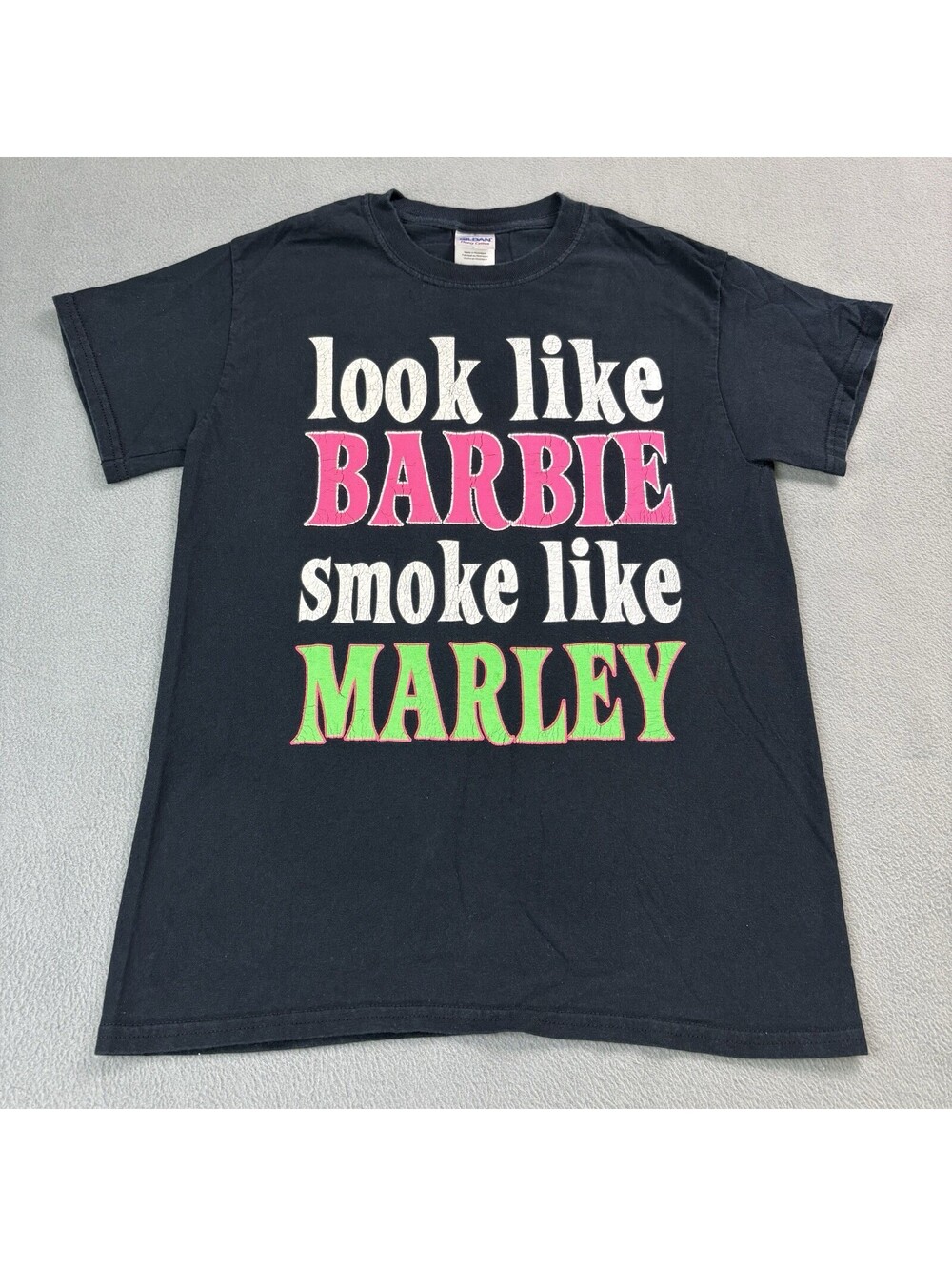 Vintage Y2K Look Like Barbie Smoke Like Marley T Shirt Size Small Humor Funny